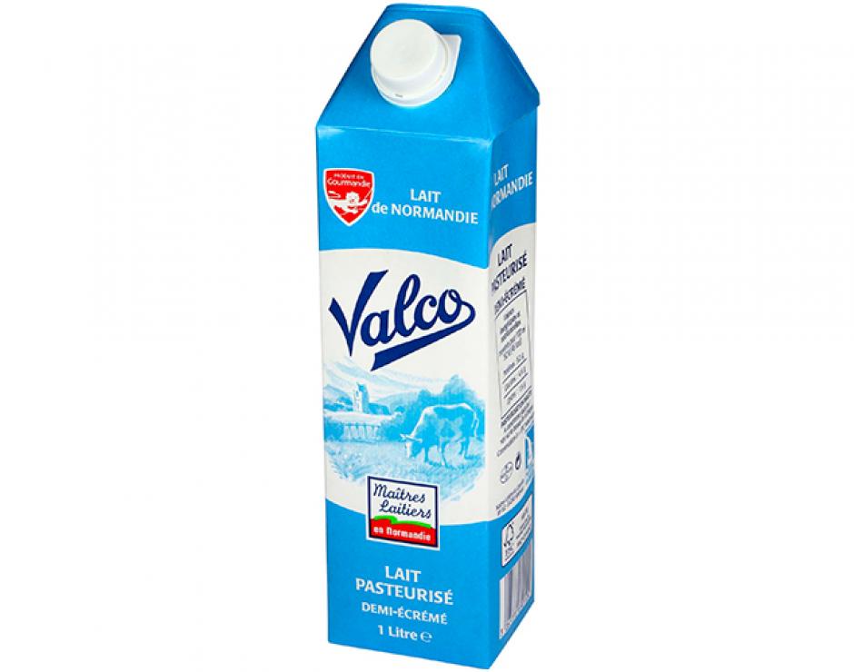 Lait pasteurisé demi-écrémé VALCO